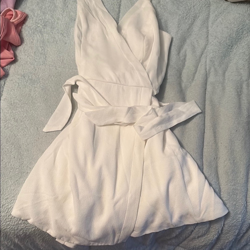 Elegant White Wrap Dress